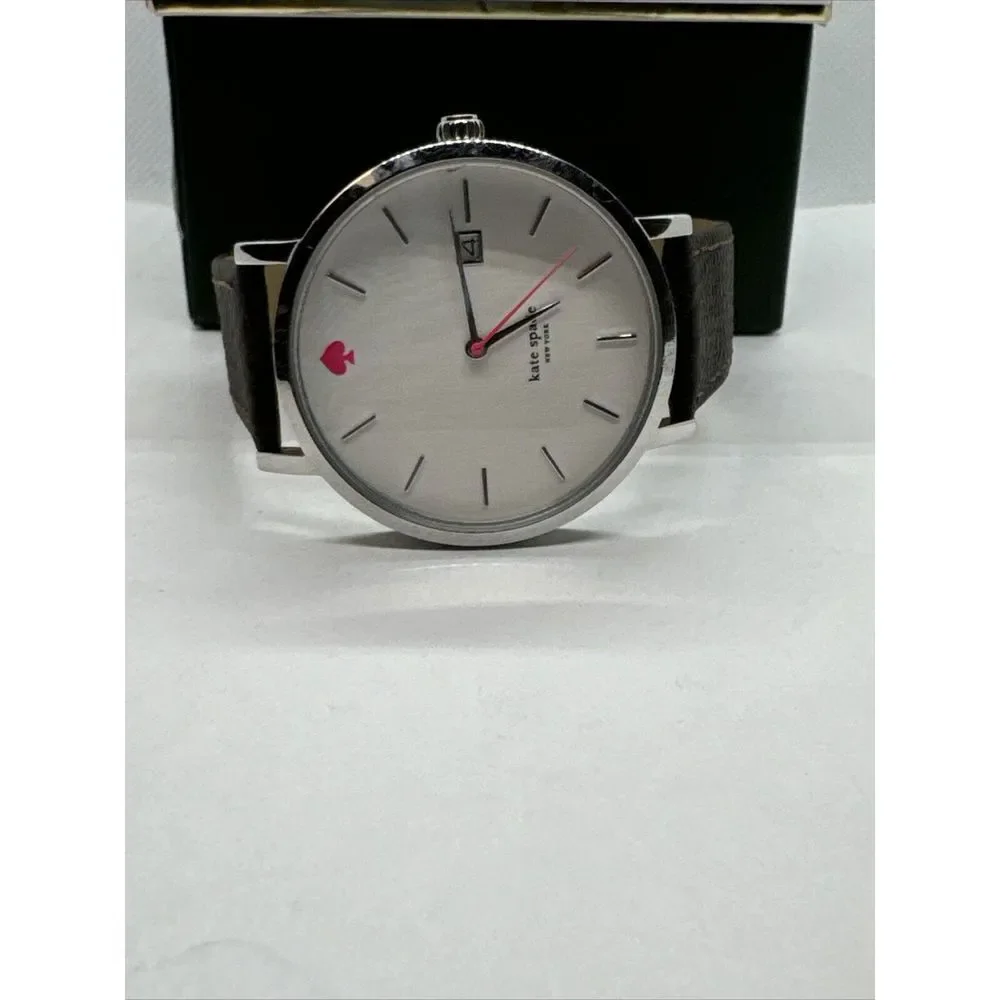 Kate Spade Gramercy 0008 Women's Black Leather Strap Analog Dial Watch JNA129